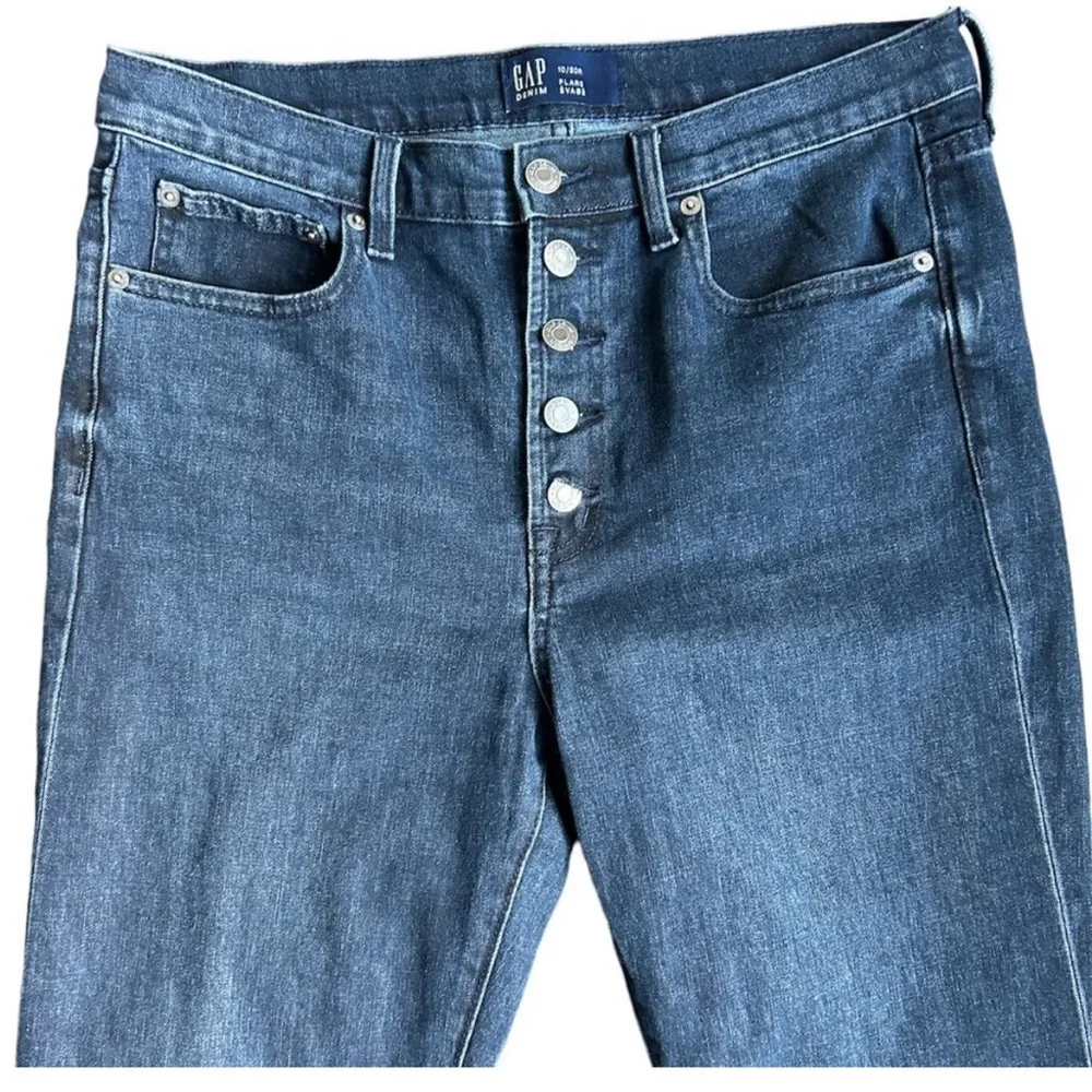 GAP Blue Flare Wide Leg Jeans High-Rise - Picture 4 of 7